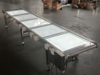 Convoyeur d'inspection optique à balayage de surface complète pour pièces céramiques, avec section d'interface et structure mobile à plateau plat