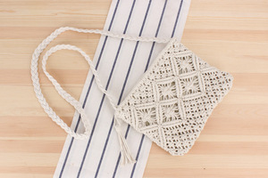 Sac à main en paille tissé à la main, Simple avec des franges, rétro, tissé pour la plage, été, - Product Image 2