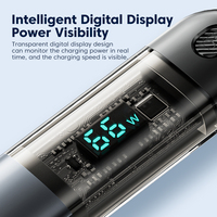 TOOCKI kabel pengisi daya digital 6a 66w, kabel pengisian daya usb 3-in-1 untuk ponsel laptop