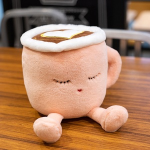 Nouvelle conception Cadeau de la Saint-Valentin 2026 20cm 30cm Jouet en peluche cerveau Design tasse à café Jouets en peluche avec cœur - Product Image 2