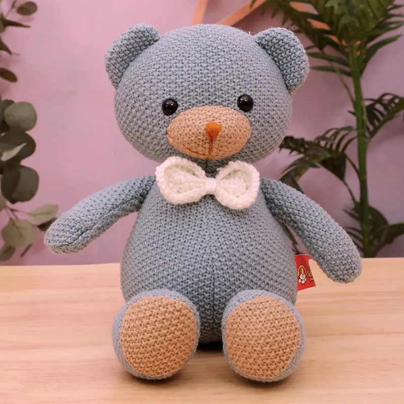 Nouvelle innovation mignon tricoté lapin ours jouets en peluche Animal de la forêt jouets en peluche pour les enfants dormir apaisant poupées de chiffon