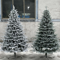 Arbre de Noël artificiel en PE dense effet neige 4 mètres blanc floqué