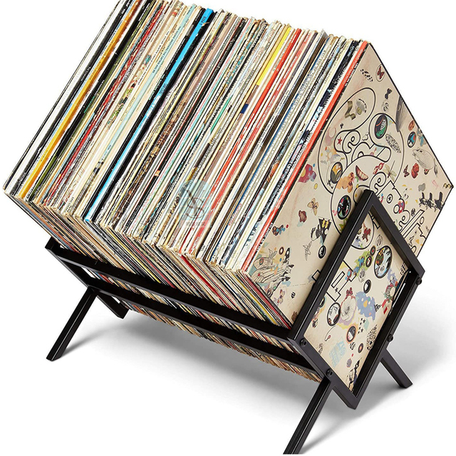 Wholesale Custom Steel Record Album Rack Stand Organizer Vinyl Recording CD Holder Storage Rack