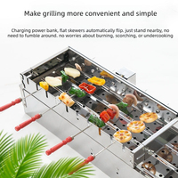 Grille de rôtissage en acier intelligente entièrement automatique avec cadre de barbecue rotatif, brochettes tournantes, conception pliable, capacité 3-5 personnes
