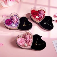Boîte à bijoux artisanale avec fleurs préservées, prix d'usine, cadeau de mariage pour femmes, Saint-Valentin, Nouvel An, remise de diplôme, décoration intérieure