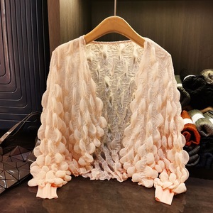 Light As a Feather~ Niche Design <strong>Bubble</strong> Style <strong>Top</strong>, New Summer Loose Sweet Solid Color Long-sleeved Jacket - Product Image 4