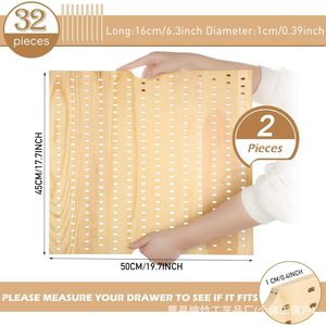 Organizador de platos para cajón de cocina de madera, estante ajustable para almacenamiento de platos y cuencos, para vajilla, almacenamiento de cocina, color madera natural - Product Image 3