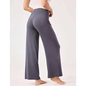 กางเกงนอนผู้หญิงทรงขาบาน มีเชือกผูก เอวสม็อค เนื้อผ้านุ่ม ผลิตจากใยไผ่วิสโคส - Product Image 2