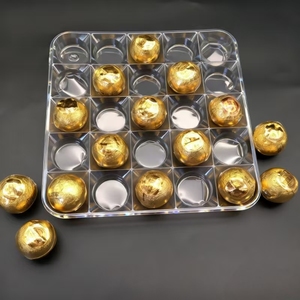 Plateau intérieur rectangulaire transparent personnalisé à 25 cavités pour chocolats <span class=keywords><strong>Ferrero</strong></span>, plateau pour boules de thé et biscuits, plateau d'emballage alimentaire recyclable - Product Image 3