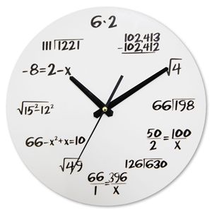 <span class=keywords><strong>Matematica</strong></span> orologio da parete nero 12 pollici silenzioso senza ticchettio unico quarzo rotondo a batteria <span class=keywords><strong>matematica</strong></span> equazioni orologio da parete per la casa - Product Image 1