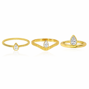 LYBURCHI 925 Sterling Zilver <span class=keywords><strong>2026</strong></span> <span class=keywords><strong>Trend</strong></span> 18K Goud Verguld Peervormig Minimalistische Bezel CZ Stapelbare Fijne Sieraden <span class=keywords><strong>Ring</strong></span> - Product Image 1