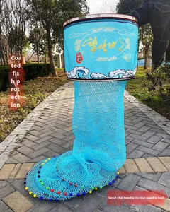 ตาข่ายดักปลาแบบถักไนลอนสีน้ำเงิน  ทำจากสแตนเลส  ทนทาน  แห้งเร็ว  ป้องกันกลิ่น  พร้อมแผ่นยางกันปลาหลุด - Product Image 1