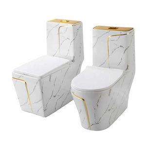 핫 세일 저렴한 맞춤형 모던 럭셔리 욕실 세라믹 1 피스 inodoro 골드 대리석 화장실 - Product Image 5