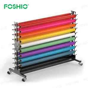 Foshio individuelles Logo Fensterfärbwerkzeug Vinylfolie Rolle Aufbewahrung Wand-Display-Rack Halter 20 Rollen