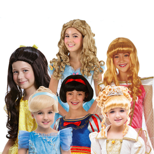 Peluca de Blancanieves para niña, peluca de princesa Anna, <span class=keywords><strong>Rapunzel</strong></span>, cosplay de <span class=keywords><strong>Cenicienta</strong></span> para fiesta de Halloween - Product Image 1
