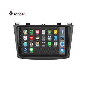 Radio Mobil Android Podofo 9 inci untuk Mazda <span class=keywords><strong>3</strong></span> 2009-2013, Stereo Mobil dengan Layar Terpisah, Elektronik Mobil, GPS, Wifi, FM, RDS - Product Image 1
