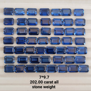 Zafiros Azules Cultivados en Laboratorio de Alta Calidad, Corte Esmeralda, Piedras Sueltas de Primera Calidad para Joyería Fina, para la Elaboración de Joyas - Product Image 4