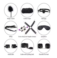 10 pièces Kits fétichistes, dispositifs de contention pour lit, bondage en peluche PU, jouets alternatifs sexy pour le flirt, bondage BDSM, ensemble de bondage, jouet sexuel pour adultes pour femmes