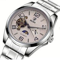 Montre mécanique automatique pour homme, cadran à cœur ouvert, petites secondes, chiffres arabes, bracelet en acier, Reloj Hombre, Montre Homme