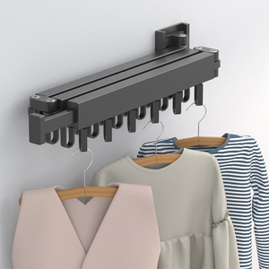 <span class=keywords><strong>Appendiabiti</strong></span> pieghevole in alluminio per interni ed esterni retrattile da parete in alluminio salvaspazio stendibiancheria - Product Image 2
