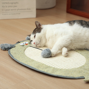 Sisal cat scratching mat/cat scratching board, hanging bear head round, wear-resistant, non-shedding, claw-sharpening mat, cat - Product Image 1