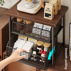 Coffee Machine Riser Desktop <b>Shelf</b> Workstation Break Room <b>Storage</b> <b>Basket</b> Sideboard Tiered Rack Tea Bag Holder Multifunctional - Product Image 2