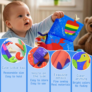 <span class=keywords><strong>Giocattoli</strong></span> sensoriali <span class=keywords><strong>neonati</strong></span> dinosauro oceano tessuto non tossico libri di stoffa per bambini libro tranquillo <span class=keywords><strong>Montessori</strong></span> giocattolo per bambini regalo - Product Image 5