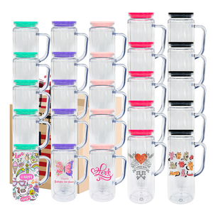 Tazze da Viaggio in Acrilico Trasparente con Manico, Pre-Forate, 12oz/16oz, per Decorazioni UV DTF, Stile Globo di Neve, per Caffè e Birra, Magazzino USA - Product Image 6