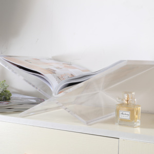 Estantería acrílica sencilla y moderna, decoración de libros, revistas, color dorado claro, para sala de estar y Escritorio - Product Image 5