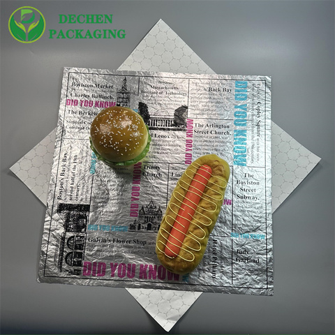 Hamburger Foil Paper Insulated Foil Sandwich Wrap Hamburger Foil Paper Insulated Foil Sandwich Wrap