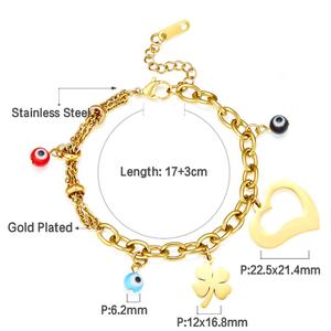 Pulseras de Acero Inoxidable de Moda con Diseño de Ojo, Joyería Fina y Brazaletes de Amistad - Product Image 2