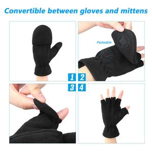 Gants d'hiver OZERO, mitaines convertibles sans doigts, doublure thermique en polaire, coupe-vent, chauds pour hommes et femmes - Product Image 2