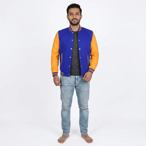 Nouveauté FINER THREADS Veste varsity pour homme en laine/viscose avec fermeture boutonnée recouverte de tissu, coupe classique décontractée pour l'hiver - Product Image 1