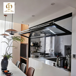 Fenêtres accordéon horizontales pliantes en aluminium Angel, double vitrage trempé, style postmoderne, pour cuisine et <span class=keywords><strong>villa</strong></span> - Product Image 1