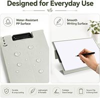 Portapapeles A4 Independiente Plegable para Escritorio con Hebillas Ajustables, Clip Metálico y Carpeta de Plástico para Documentos de Negocios