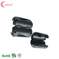 Kabel Inti Ferit Terbelah dengan Klip, Warna Hitam, Abu-abu, Ukuran 3.5/5.5/6.5/7/8mm