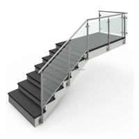 Poteau en acier inoxydable 304 sophistiqué Prima avec garde-corps en verre pour escalier extérieur et intérieur et sécurité