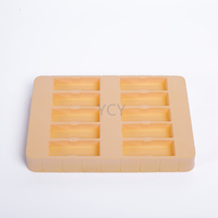 Baki Plastik Blister Bahan PS Warna Kustom Kualitas Premium, Baki Kosmetik Vakum Flocking Kualitas Premium untuk Sampo