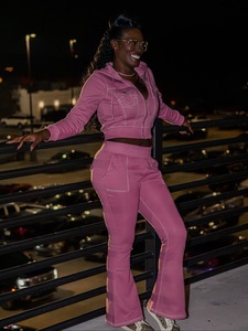 Setelan Celana Jogger Wanita FloralCharm, Bordir Huruf Seksi, Gaya Santai Outdoor, Laris Manis - Product Image 1