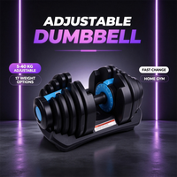 Haltère réglable de 40 kg avec base, à prix de gros, haltère durable à changement rapide pour importateurs d'équipements de gym