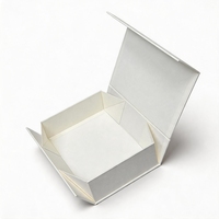 Boîte en papier pliante personnalisée à couvercle magnétique, beige, en papier kraft texturé, emballage plat, logo personnalisé, boîte cadeau écologique