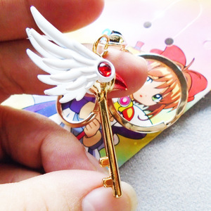 Venta caliente <span class=keywords><strong>Card</strong></span> Captor gargantilla Corea collares dibujos animados Cardcaptor <span class=keywords><strong>Sakura</strong></span> Clow encanto colgante collar llavero encantos - Product Image 4