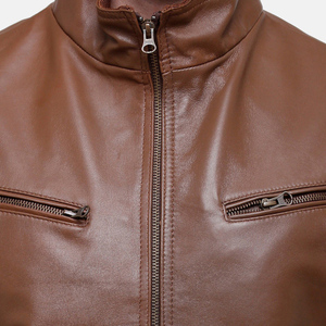 Veste en cuir de mouton pour homme, grande taille, coupe-vent, style motard, personnalisable OEM ODM, vente en gros - Product Image 6
