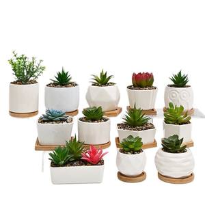 Grand plateau rectangulaire en céramique en porcelaine blanche, petit pot à fleurs simple transfrontalier, pot spécial pour plantes succulentes, en porcelaine blanche - Product Image 5