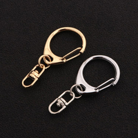 Livraison directe d'usine boucle rotative en alliage de Zinc bricolage porte-clés accessoires D mousqueton porte-clés en métal fendu