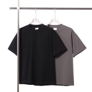 T-shirt vierge unisexe de haute qualité en coton épais, coupe oversize, pour hommes, avec logo en relief, vente en gros - Product Image 3