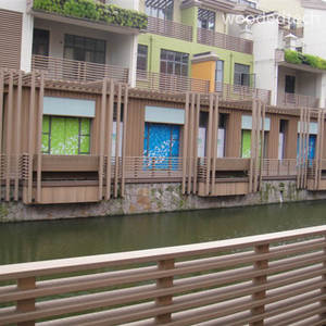Pérgola de plástico de madera WPC de colaboración artística, estructura escultórica de edición limitada para galerías de arte - Product Image 3