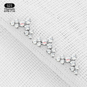 G23 <b>Titanium</b> Butterfly <b>Stud</b> Earrings 9.6mm Zircon Prong Setting For Ear Cartilage Piercing Jewelry - Product Image 3