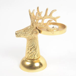 Christmas Ornaments Deer <b>Stag</b> <b>Head</b> T Light Candle Holder for Table Centerpieces Decorations Unique Design Candle - Product Image 3