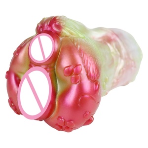 GEEBA Dual Channel Realistic Horse Male Aircraft Cup All Access Soft Silicone <b>Masturbator</b> Penis Exercise Sex Toy for Adult 18+ - Product Image 4